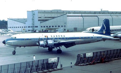 Douglas DC-6B in 1960s SABENA colours